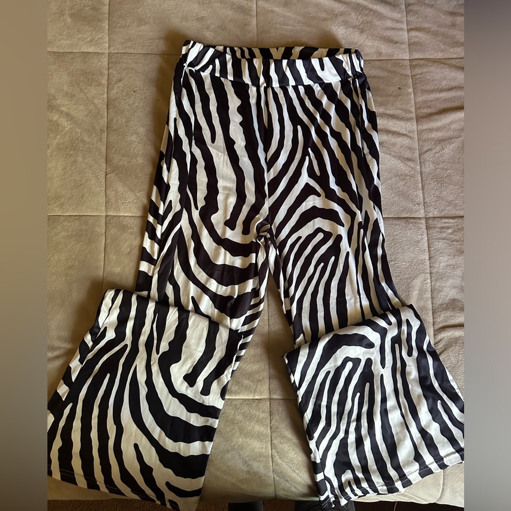 Zebra print bell bottoms